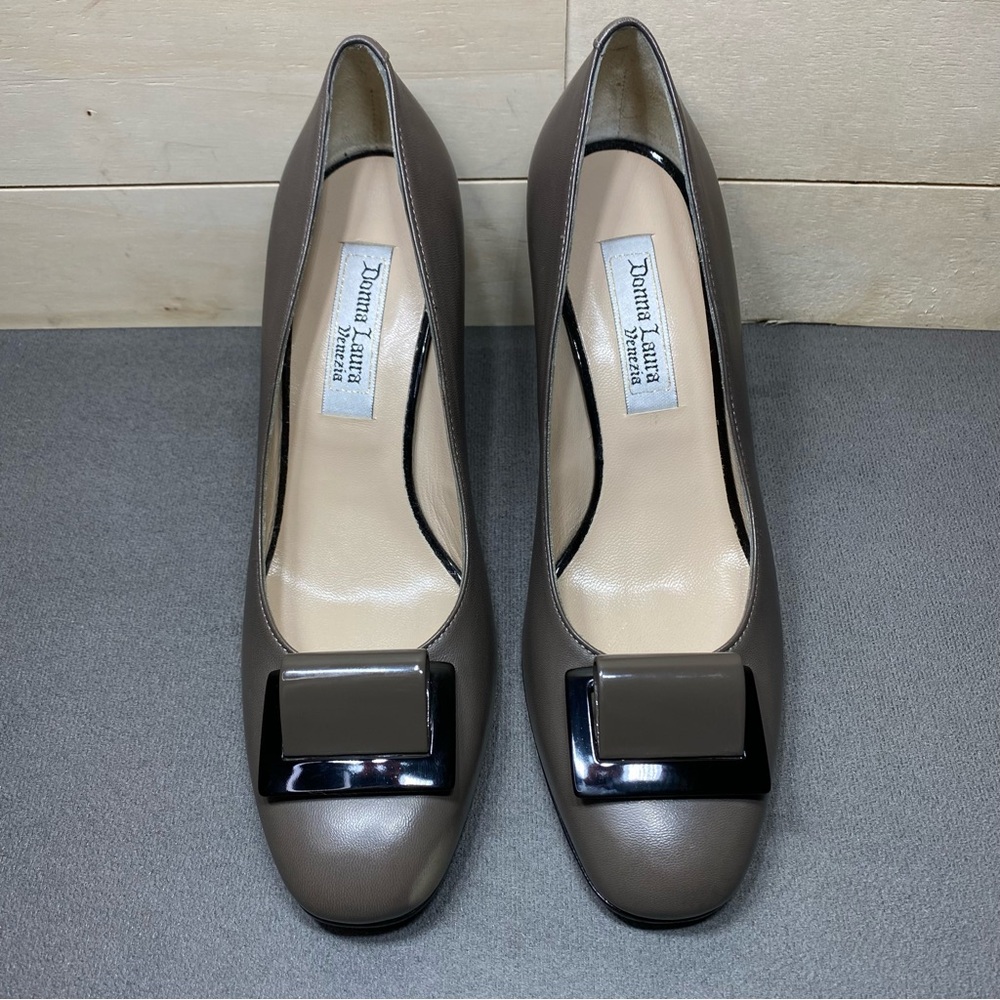 Donna Laura Venezia Pumps Heels Taupe Italian Leather Women's Size 7 Shoes EU37 - Picture 7 of 11